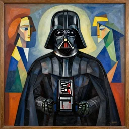 darth vader, style cubism, albert gleizes, jean metzinger, leonardo da vinci