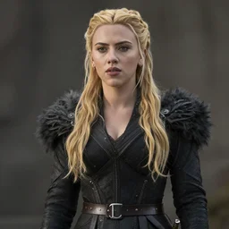 scarlett johansson modeling as melisandre from game of thrones, photograph