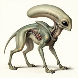 mammalian alien species, anatomical diagram of biology, sharp focus, smooth, highly detailed by maria sibylla merian, by bruce pennington