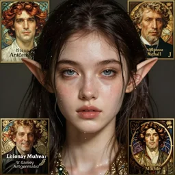 hyper-realistic portrait of beautiful high-fantasy elf girl with a wet look, intricate details, rule of thirds, by Stanley Artgerm Lau, by greg rutkowski, by thomas kindkade, by alphonse mucha, loish, by norman rockwell J.