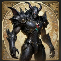 anthropomorphic brainy darkshadow ironpike demon, intricate details, complex, elegant, digital painting, smooth, sharp focus, digital illustration, in the style of artgerm, and in the style of wayne barlowe, and in the style of greg rutkowski, and in the style of alphonse mucha, 8 k