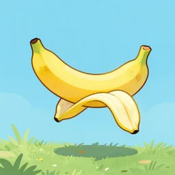 a flying banana, cartoon