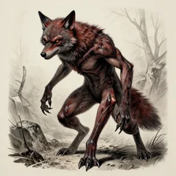 werewolf character by Kuvshinov Ilya, creature design, monster Doré, Gustave, resident evil