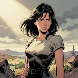 Ramon Flowers, comic, comic book Ramona Flowers, unamused, drawn by Bryan Lee O'Malley