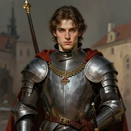 christof romuald is a renowned brujah and a former crusader knight embraced by ecaterina the wise in prague during the dark ages, lon - hair, crusader, beautiful young man, brown hair, brown eyes, by stanley artgerm lau, wlop, rossdraws, frank frazetta, andrei riabovitchev, marc simonetti