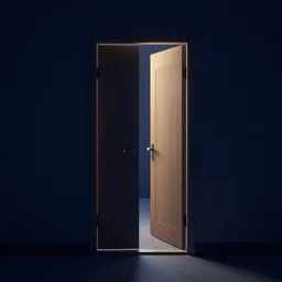 an open doorway in the middle of the night digital art