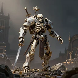 Warhammer Ossiarch skeleton construct art