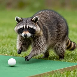 raccoons playing croquet by Cassius Coolidge