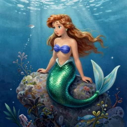 concept art,The Little Mermaid story by Hans Christian Andersen, illustration in the style of Affandi, insanely detailed,epic,masterpiece,8k