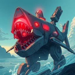 shark machine mecanical creature robot of horizon forbidden west horizon zero dawn bioluminiscence, art gta 5 comics, official fanart behance hd artstation by jesper ejsing, by rhads, makoto shinkai and lois van baarle, ilya kuvshinov, ossdraws borderlands and by feng zhu and loish and laurie greasley, victo ngai, andreas rocha, john harris alena aenami artworks in 4 k