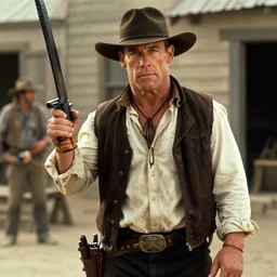 film still of John Cena as Doc Holiday in Tombstone 1993, 4k