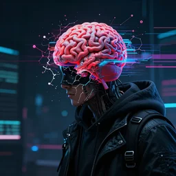 glitch art of a cyberpunk hacker's mind shattering in cyberspace detailed realistic hd 8 k high resolution