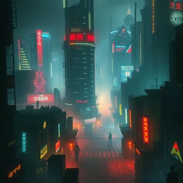 a painting of a cinematic keyframe of a cyberpunk dystopian city, arcane league of legends like, by greg rutkowski, rule of thirds, golden ratio, ambient lighting, wlop, artgerm, artstation, highly detailed masterpiece, dark fantasy art, high detail, trending on artstation