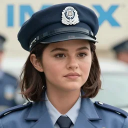 close-up of Selena Gomez as a detective in a movie directed by Christopher Nolan, movie still frame, promotional image, imax 70 mm footage