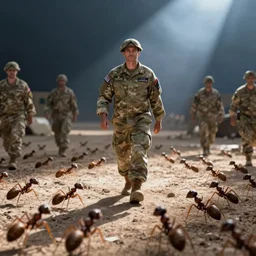 heroic, brave, u. s. military ant, serving his country, ants in uniform, from their perspective in afghanistan