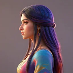 side - profile painted portrait, maya ali wind mage, backlit, key lighting, smooth, gaudy colors, unreal engine render, art nouveau, maya render, octane render aesthetic, overlord, dota matte painting concept art, official fanart behance hd artstation by james gilleard, jesper ejsing, lois van baarle, ilya kuvshinov