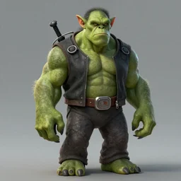 character design concept art of an orc that looks like robert deniro as travis bickle from taxi driver