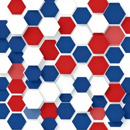 red blue and white hexagon wallpaper design