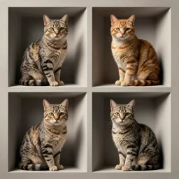 cats in the style of escher. symmetric. detailed. hd