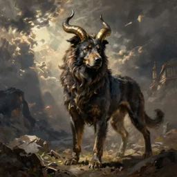 demon dog cerberus, painted by greg rutkowski