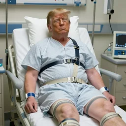 donald trump wearing straightjacket at mental hospital