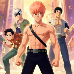 one punch man as a pixar film, full hd, vibrant colors