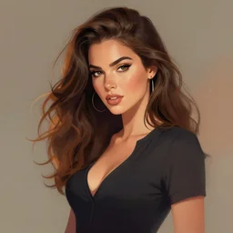 beautiful lady, digital art in the style of Mad Dog Jones and Jonathan Zawada