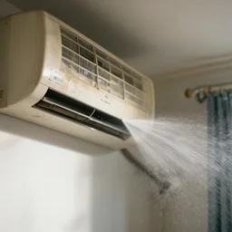 water sprays from a dirty air conditioner,, faded, depth of field, sunny, ultra realistic, very detailed, 8 k hyper realistic detailed cinematic still by gerhard richter and adav kander, 2 5 mm