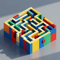 a colorful maze abstract shapes vector art by bauhaus, lego