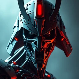 centered detailed portrait of a scary robotic samurai, beast, realistic character concept, identical eyes, gazing eyes, elegant pose, fantasy, illustration, slender symmetrical face and body, artstation, cinematic lighting, hyperdetailed, cgsociety, 8 k, tom richmond, single face, octane render, golden ratio, vfx, postprocessing, alluring