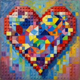 lego mosaic hearts guernica fractal fantasy oil painting