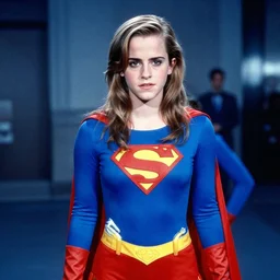 emma watson, superhero halloween costume, award winning, kodak ektachrome expired blue tint,