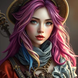 studio portrait of neutral good rainbow colorful female cleric bard healer as absurdly beautiful, elegant, young skinny western gravure idol, an ultrafine hyperdetailed illustration by kim jung gi, intricate linework, detailed faces, super sharp focus, bright colors, octopath traveler, final fantasy, unreal engine 5 highly rendered, global illumination, radiant light, detailed and intricate environment