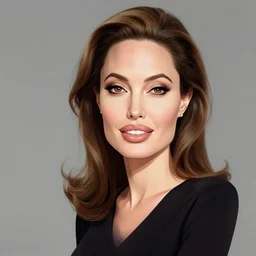 caricature of angelina jolie in the style of a soviet cartoon