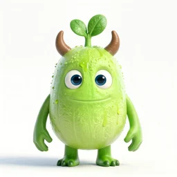 vegetable monster , pixar style , disney , 4k , HD , focus