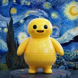 stay puft marshmallow man in the syle of starry night