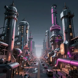 cyberpunk neon biomorphic brutalist factories, hyperrealistic illustration masterpiece, lee madgwick jason limon, dramatic lighting, long shot, wide angle, uhd 8 k, sharp focus