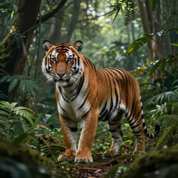 tiger in the mysterious jungle by julie heffernan, artstation, artgerm