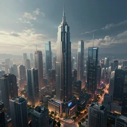 majestic cyberpunk city landscape, high definition, high detail, 8k, photorealistic,