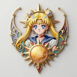 a beautiful detailed necklace with a sun, beautiful detailed sailor moon aesthetic, beautiful detailed fantasy, beautiful detailed intricate, beautiful detailed elegant, highly detailed, beautiful detailed digital painting, artstation, beautiful detailed concept art, matte, sharp focus, beautiful detailed illustration, highly detailed art by Artgerm and Greg Rutkowski and Alphonse Mucha