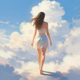 i walk in atlantis. volumetric lighting, summer, eternal, clear weather, ethereal clouds, realistic illustration, perfectly shaded, soft painting, caustics, ( floating light particles ) art by krenz cushart and wenjun lin