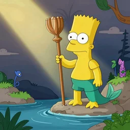 bart simpson hunting mermaids