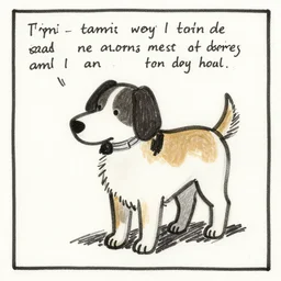 a drawing of a dog, in the style of persepolis ( 2 0 0 7 ), by marjane satrapi
