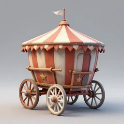 3d sculpt of a circus wagon, artstaton, League of Legends, digital illustration