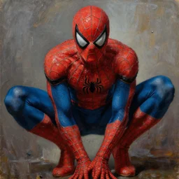 of spiderman, oil painting by aurelio bruni, 2 1 th century, art, oil on canvas, wet - on - wet technique, highly realistic, expressive emotions, intricate textures, illusionistic detail, 4 k