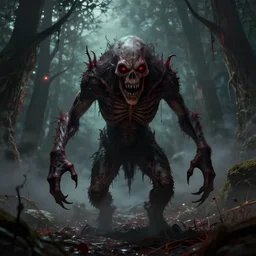 terrible creature from an horror indie game, pure evil