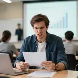 angry man in a stadistics conference