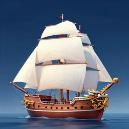 a sailing ship that looks like a dragon, digital art