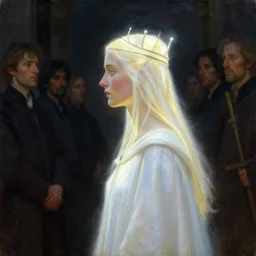 side profile painting portrait, imogen poots as cleric paladin, luminescent, cinematic, by craig mullins, greg manchess, raymond swanland, anders zorn, huang guangjian, greg rutkowski, jesper ejsing