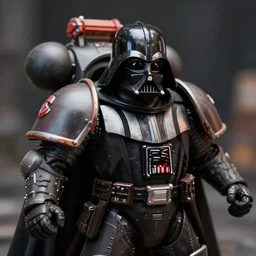 space marine from warhammer 40000 in the style of Darth Vader from star wars, realism, depth of field, focus on darth vader,